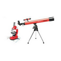 Tasco - 50x50mm Red Refractor w/ 900x Microscope, 2x Finderscope, Box